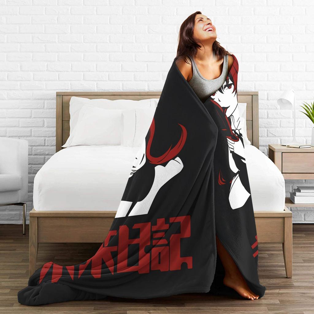 Mirai Nikki Gasai Yuno Flannel Blanket Winter  Soft Throw Blanket for Girls Boys Couch Bed Street Trend Bedspread Sofa Bed Cover