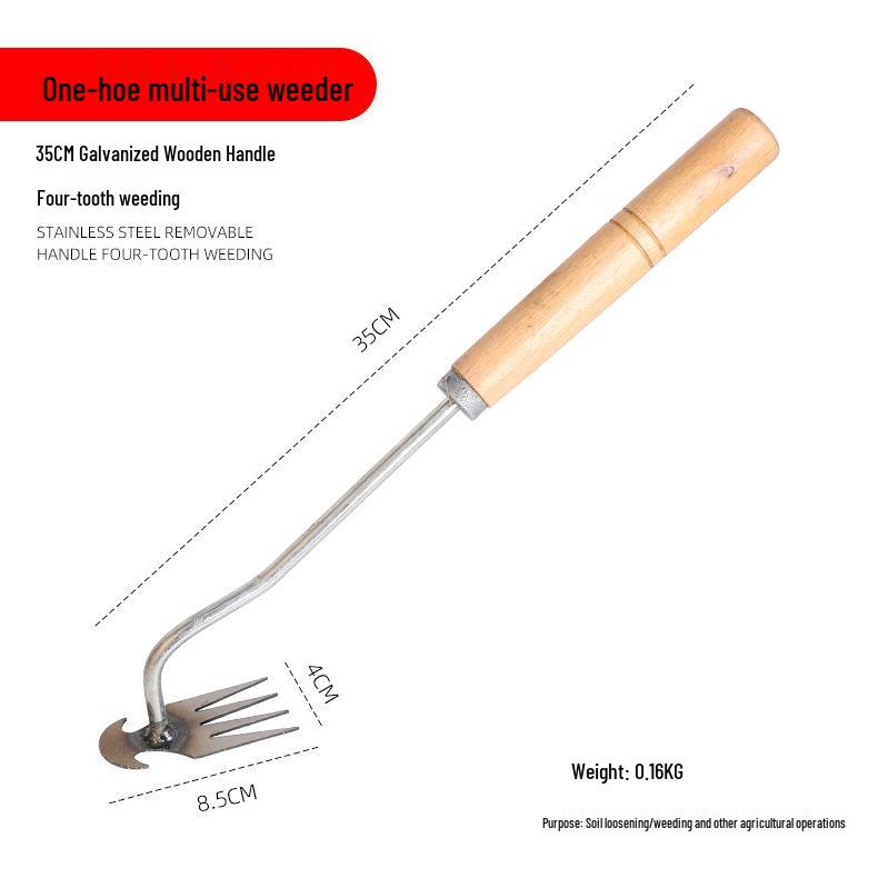 Manganese Steel Weeding Tool: Root Removal, Soil Loosening, Multifunctional Shovel for Gardening and Planting.