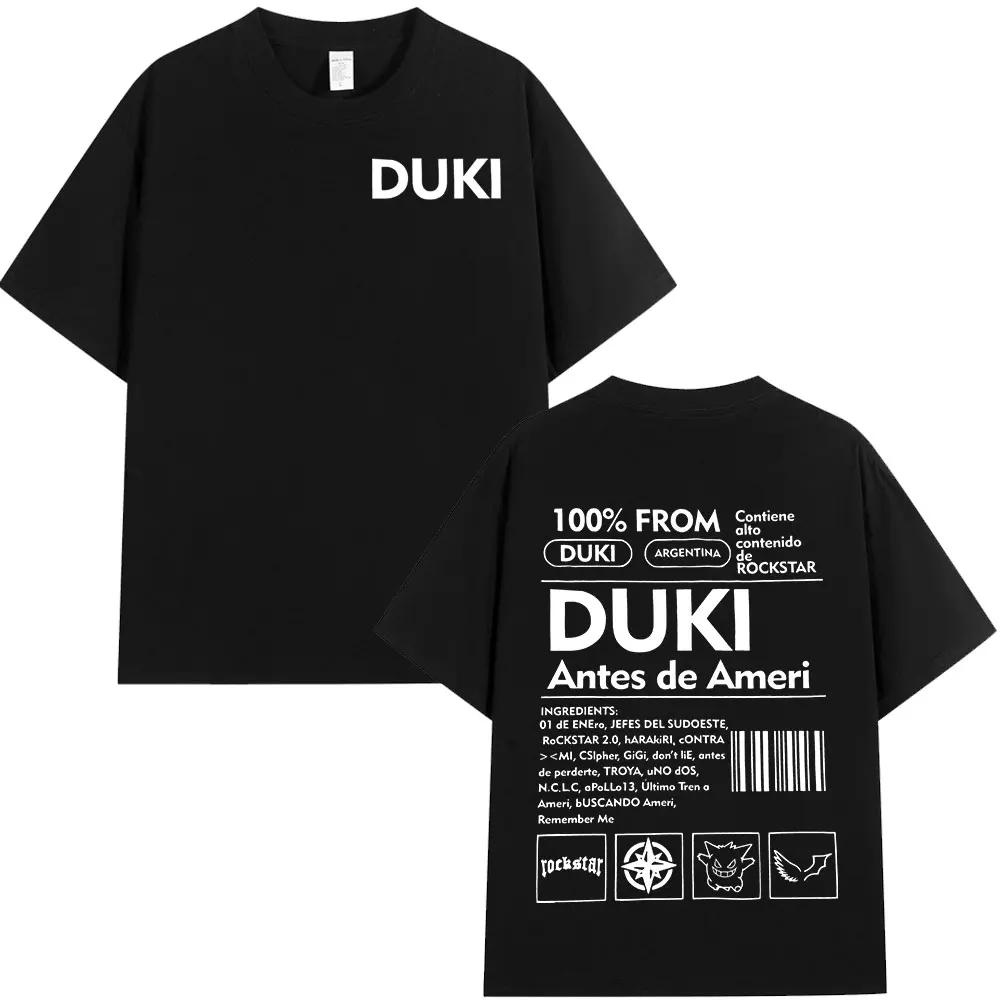 Rapper Duki ADA Tour Merch T-shirt Men's Women Clothing Cozy T-shirts Hip Hop Short Sleeve T Shirts Streetwear