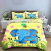 Cute Elephant Trio Home Decor Soft Comfortable Duvet Cover Bedding Set Included 1*Duvet Cover & 2*Pillowcases gift