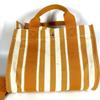 HERMES Border with pouch Cannes PM Tote Bag Hand Bag cotton yellow/White