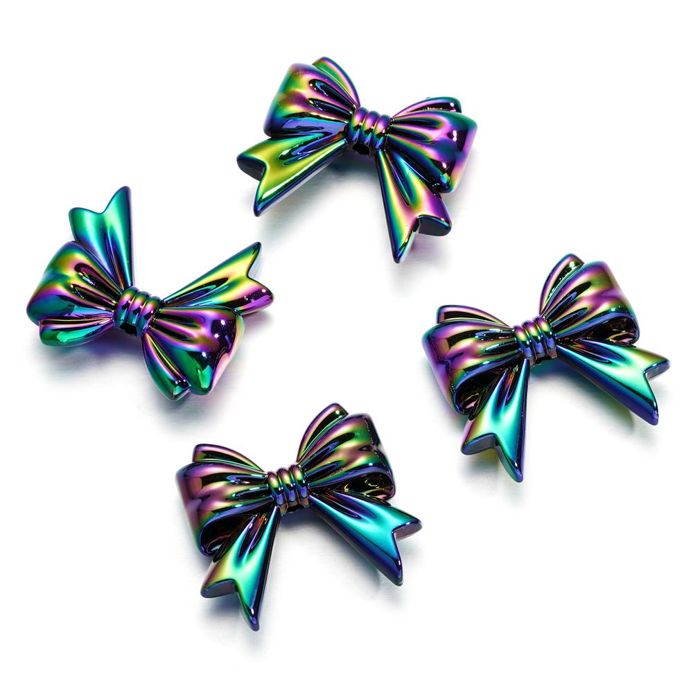 6-10pcs Butterfly AB Color Butterfly Shape Acrylic Beads Shiny Loose Spacer Beads For Jewelry Child Crafts Making Accessories