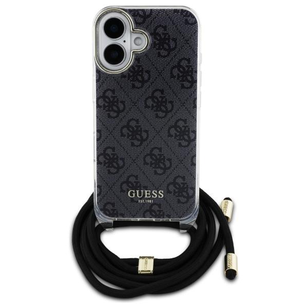Guess Guhcp16Shc4Sek Iphone 16 6.1      Czarny/Black Hardcase Crossbody Cord 4G Print