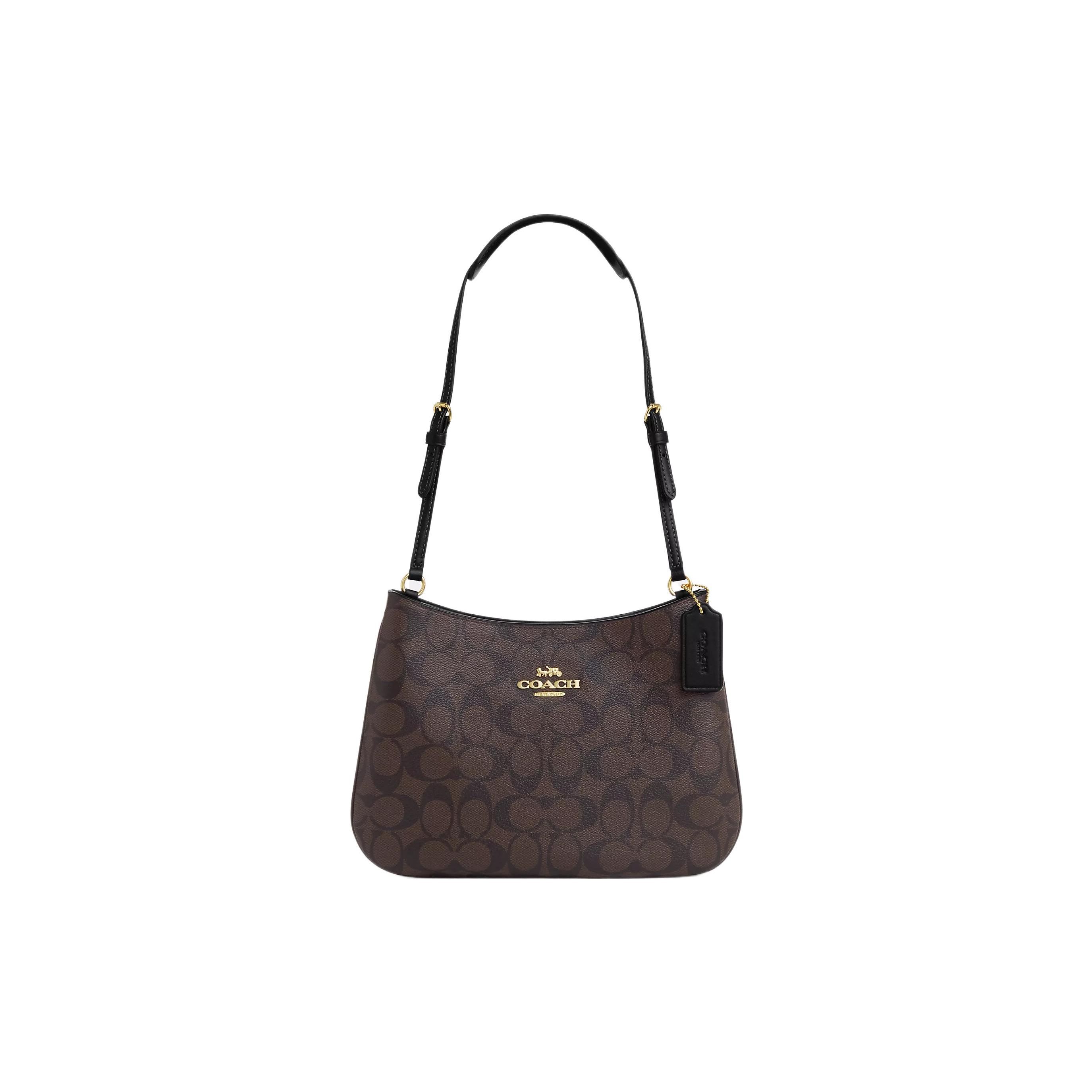 Coach Penelope 27 Classic Print Canvas And Leather Zipper Shoulder Bag Women Handbags Brown CO953-IMAA8 Basic Set (Bag+Dust Bag)