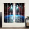 2pc,  Window Curtains Boxing Ring Arena Stage Lights Sports Photos Versatile Durable Polyester,Without Electricity Festive