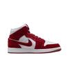 Dámské tenisky Air Jordan 1 Mid Red Velvet Bílá Černá Týmově červená FZ3334-100