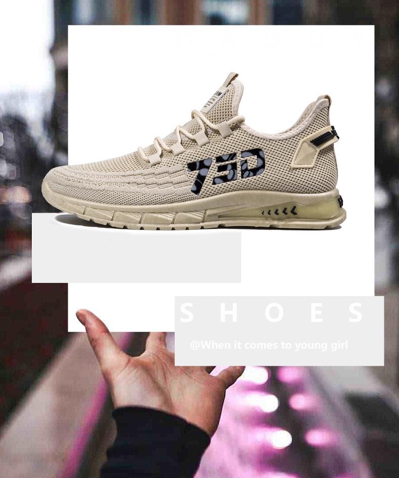 2025 Spring Flyknit Breathable Mesh Running Shoes - Men's Trendy Casual Travel Sneakers, Plus Size Available