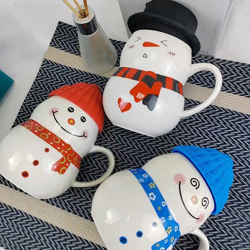 300ML Snowman Mug Creative Large Capacity Ceramic Cup Coffee Cups Lovely Men and Women Birthday Gift Breakfast Cup