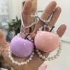 Red Fruit Bag Charm Resin Craft Pearl Key Ring Heart Pendant Fruit Key Chain  Holiday Party