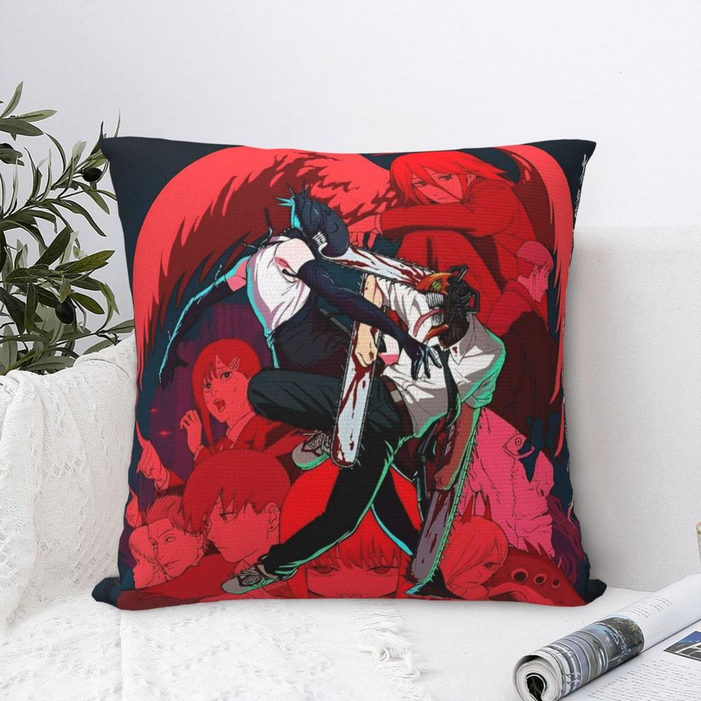Chainsaw Man Reze Square Pillow Case Anime Movie Cushion Cover Awesome Decor Pillowcover For Home 18"