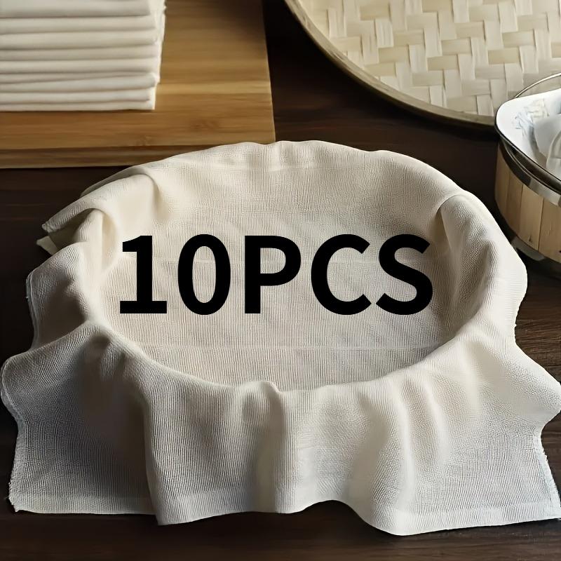 10PC Cotton Steamer Cloth Square Filter Cloth High Density Curd Soybean Milk Cloth Kitchen Filter Residue Gauze Insulation Cover