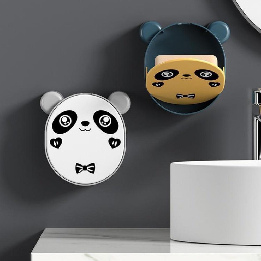 Cute soap rack, wall-mounted soap rack, no-hole soap rack, automatic drainage soap tray for shower, bathroom, bathtub and kitche