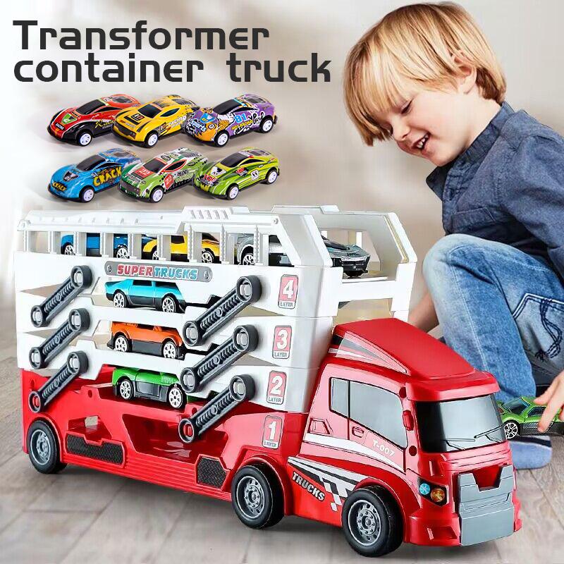 

Pop-Up Container-Style Truck Engineering Vehicle, Racing Toy, Children S Toy Push-Pull Vehicle Equipped With 6 Alloy Wheels, Chi