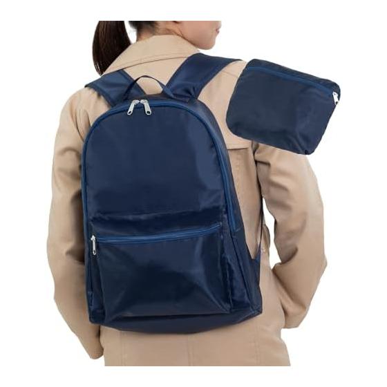 

[Astro] Cool/Heat Insulating Folding Backpack, Navy [Compact Eco Bag] Load Capacity 10kg, Backpack, Shoulder Bag, Sub Bag, Useful When You Have More