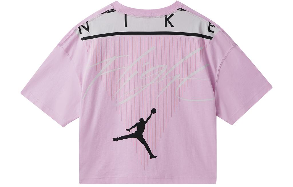 Jordan Crop Tops Women's Pink Crew Neck Moderate DC2154-676