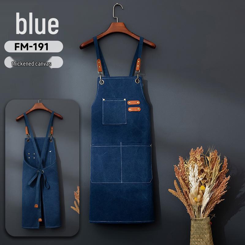 Thickened Custom Cotton Apron: Dirt-Resistant, Waterproof & Oil-Proof Kitchen Canvas