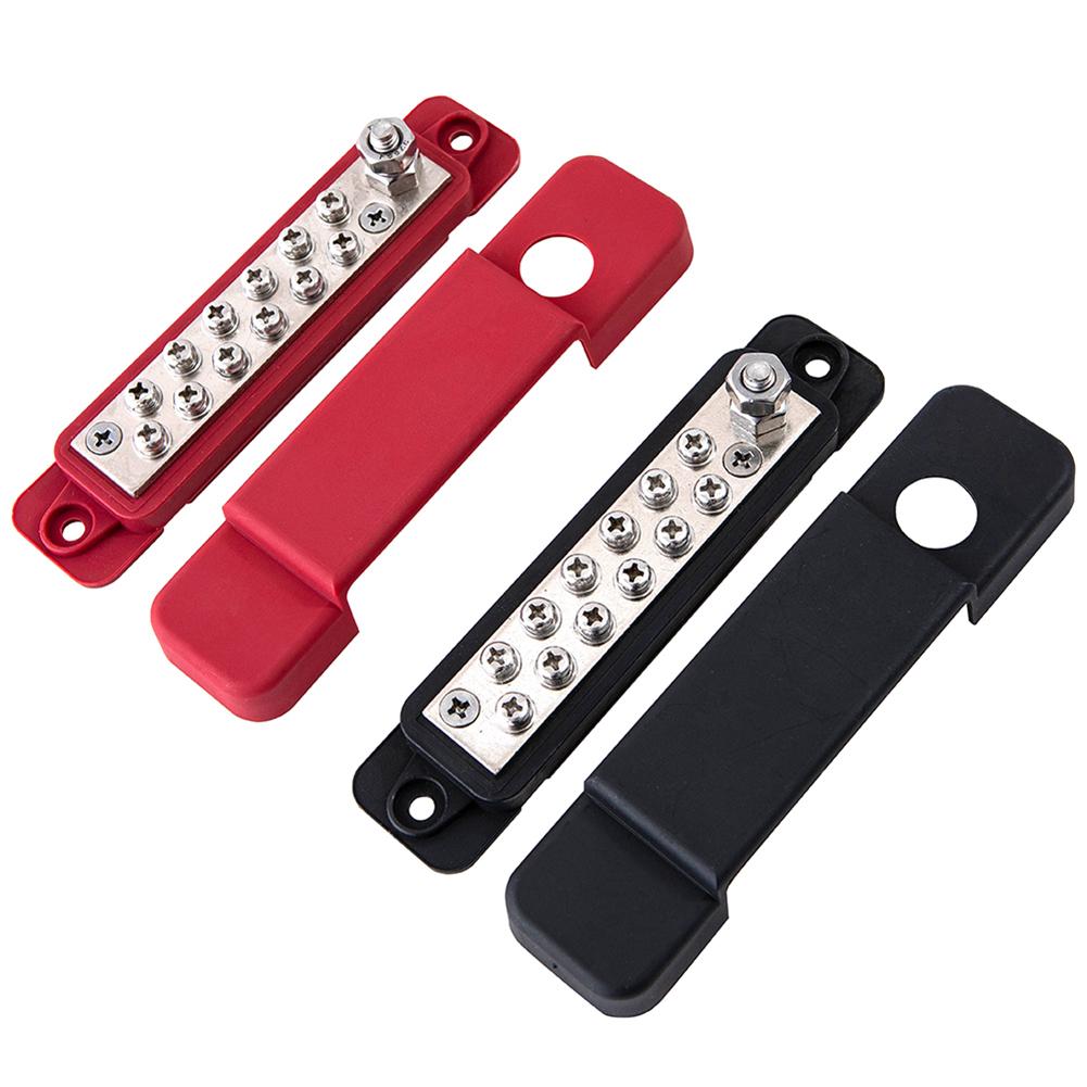 12 Point Battery Power Distribution Block Bus Bar Positive Negative 48V 180A Power Distribution Block Termianl For Car RV Ship