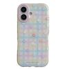Plaid 3D Flower Pendant Phone Case for iPhone 17, 16 Pro Max/15 Pro - Girly Style