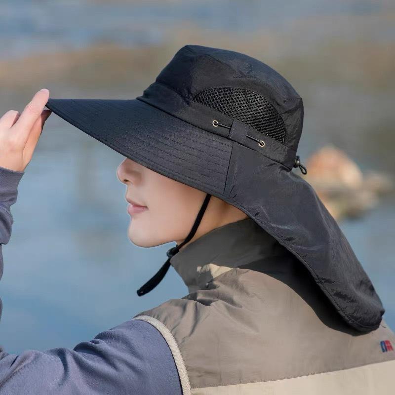 Sunscreen Hat Men'S Fishing Hat Shawl Mask Bucket Hat Outdoor Sun Hat Breathable Cool Hat Quick Drying Mountaineering Hat