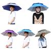 Tragbarer Regenschirmhut, faltbar, für Outdoor-Angeln, Sonnenschutz, wasserdicht, Camping-Kopfbedeckung, Strandhut, Angelhut, 55–95 cm