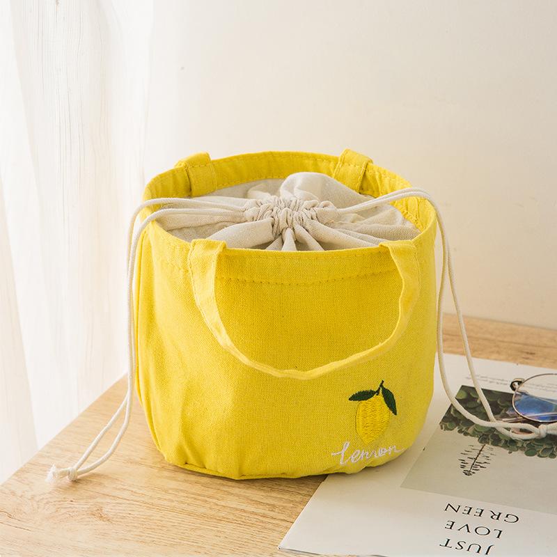 Fashion Lunch Bags Drawstring Picnic Tote Portable Insulation Lunch Box Small Handbag Drink Cooler Bag Cute Food Storage Bags