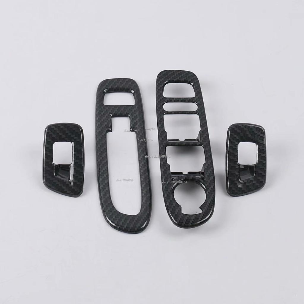 For Jeep Compass 2017 2018 Carbon Fiber Interior Accessories Window Lift Switch Button Cover Trims Door Armrest Panel
