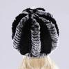 Lady Real Rex Rabbit Fur Hat Winter Knitted Natural Rex Rabbit Fur Caps Russia Women Warm Real Fur Beanies Hats