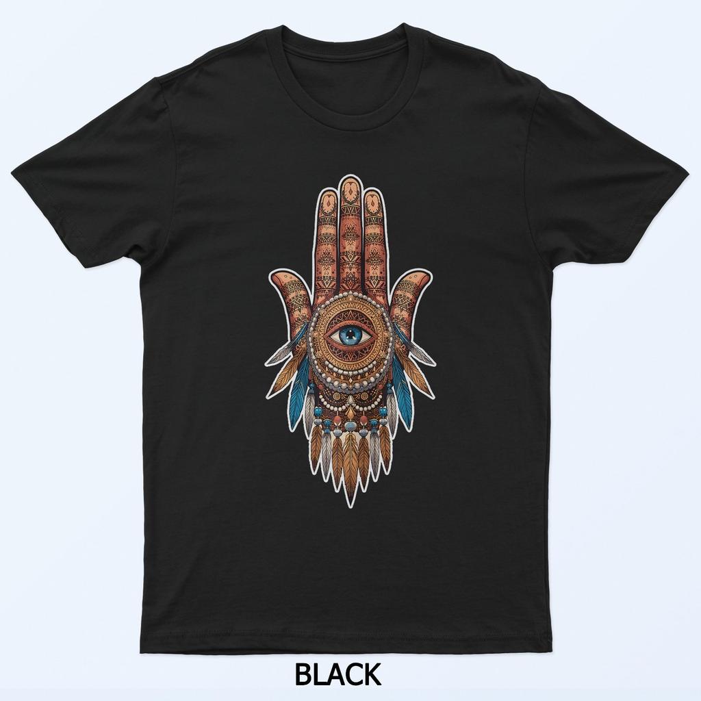 Hamsa Eye Protection Hand Amulet Luck Charm Spiritual T-Shirt