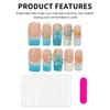 Long Rectangle Blue Floral Hand-made Press On Nails 10 Pieces Resin Material For Daily And Party Use