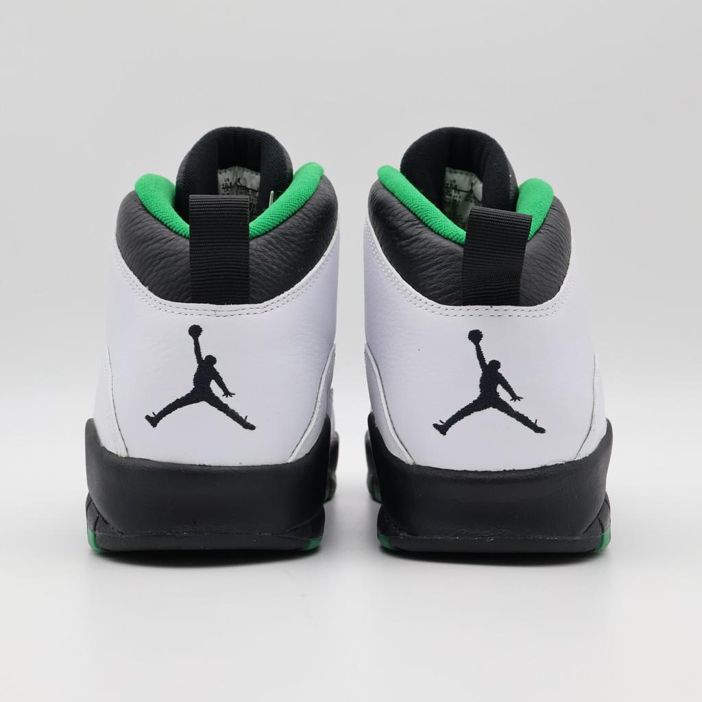 310805-137 Nike Air Jordan 10 Retro Seattle Super Sonics Pine Green White Black