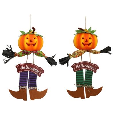 2 Stück Halloween Hängeschild Kürbis-Ornament Herbstfest-Dekoration Einfache Installation Für Halloween-Feier