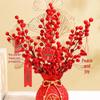 Fortune Red Fruit Floral Arrangement - Artificial Flowers for Living Room, New Year, Wedding, or Housewarming Decoration