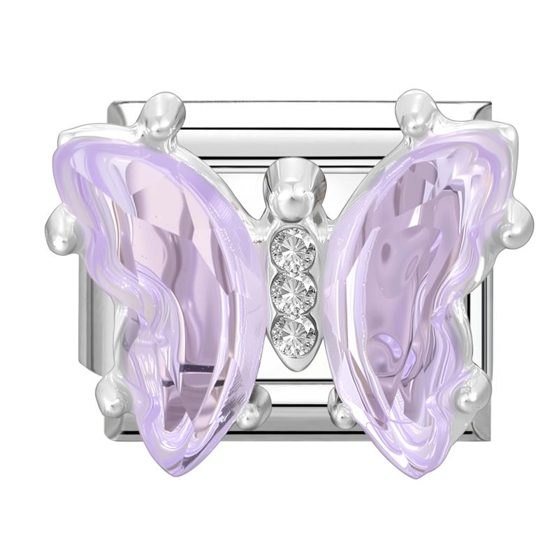 Fashion Cherry Flower Heart Star Dreamy Shiny Zircon Y2K Italian Charm Links Fit 9mm Bracelet Stainless Steel DIY Making Jewelry