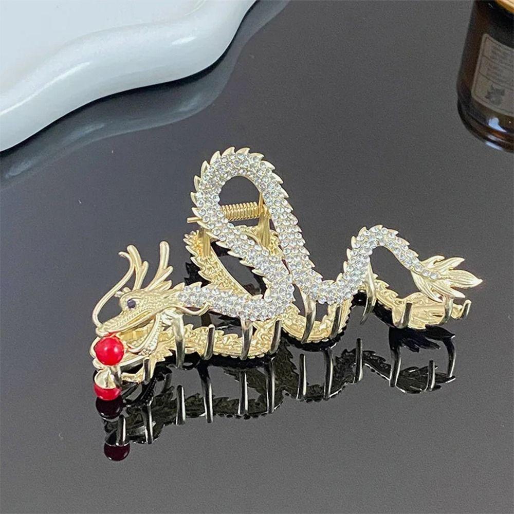 Dragon Shaped Hair Comb with Pearl Rhinestone Hairpin New Hair Clips  Gift