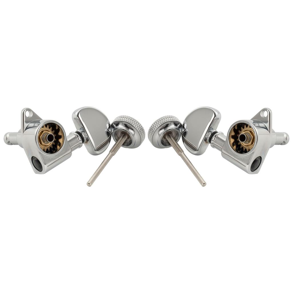 Musiclily Pro R18K L3R3 Locking Gear for Chrome Tuners, 181 Ratio, Half-Moon Button, 90-Degree Screw, Acoustic/Electric Guitars,