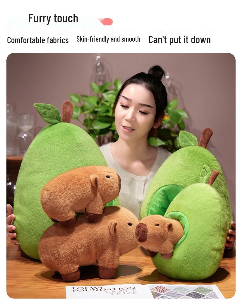 Avocado Capybara Plush Doll: Guinea Pig Toy, Perfect for Qixi, Valentine's Day, or Birthday Gift