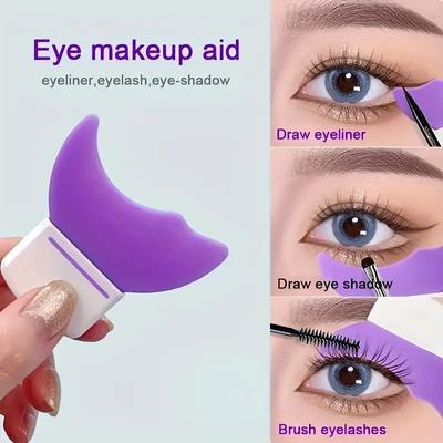 Silikon Göz Makyajı Yardımcı Aleti - Çok İşlevli Maskara Koruyucu, Göz Farı Aplikatörü, Tekrar Kullanılabilir Eyeliner Pedi Şablonu