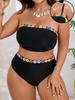 Bikini Floreale Plus Size a Vita Alta Europeo e Americano 2026 con Spalline Rimovibili
