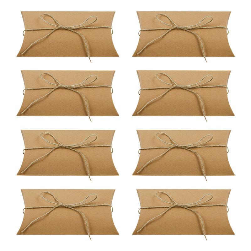 European Pillow Bag Candy Box With Hand-In-Hand Gift Candy Box Large Kraft Paper Pillow Box