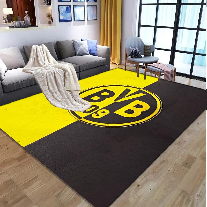 Borussia Dortmund Pattern Rug, Indoor/Outdoor Mat, for Picnic, Gameroom, Bedroom, Office, Living Room, Home Decor Carpet, Birthday Gift