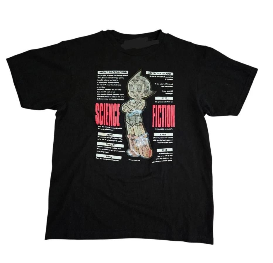 Tezuka Osamu VNG Mens T-shirt Mighty Atom 3D Hologram Astro Boy Manga Anime L