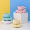 200ml Ceramics Coffee Mugs with Flower Shape Saucers Porcelains Drink Cups Unique Coffee Cups Gift for Women Girlfriend