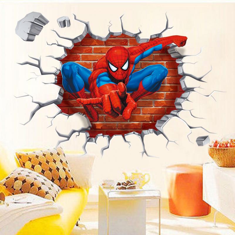 Spider-Man Breaking Wall Anime Removable Wall Sticker for Bedroom & Living Room