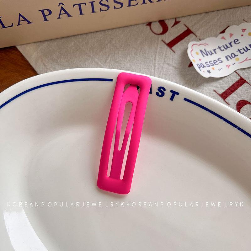 Barrette Carrée Fluorescente Coréenne - Grande, Époxy Coloré pour Filles