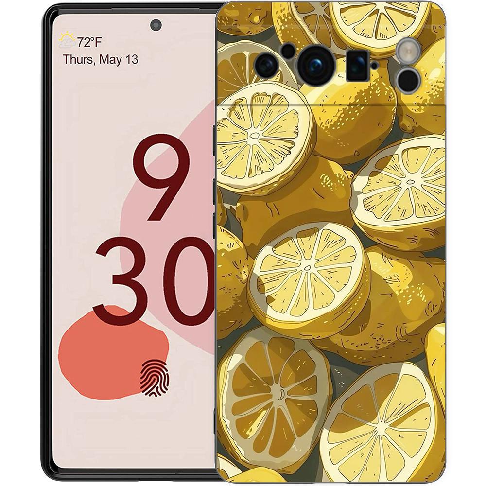 

Retro Fruit lemon For Google Pixel 8 Pro Phone Case Pixel 9 Pro XL TPU Case Pixel 8 Pro 8A 7A 7 6A 6 Pro Soft Black Cover Pixel 8