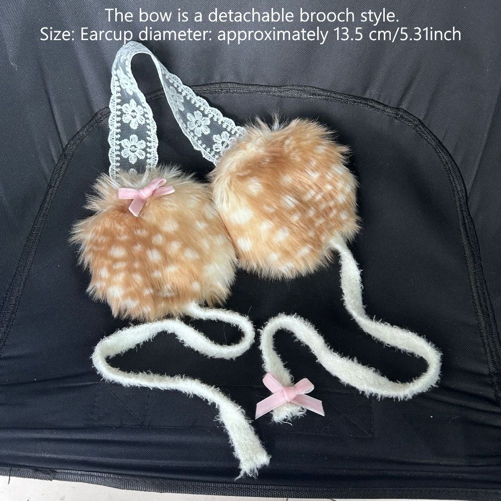 Soft Ear Cap Cold Proof Earmuffs Lace Design Plush Earmuffs Soft Lace Earmuffs Winter Season