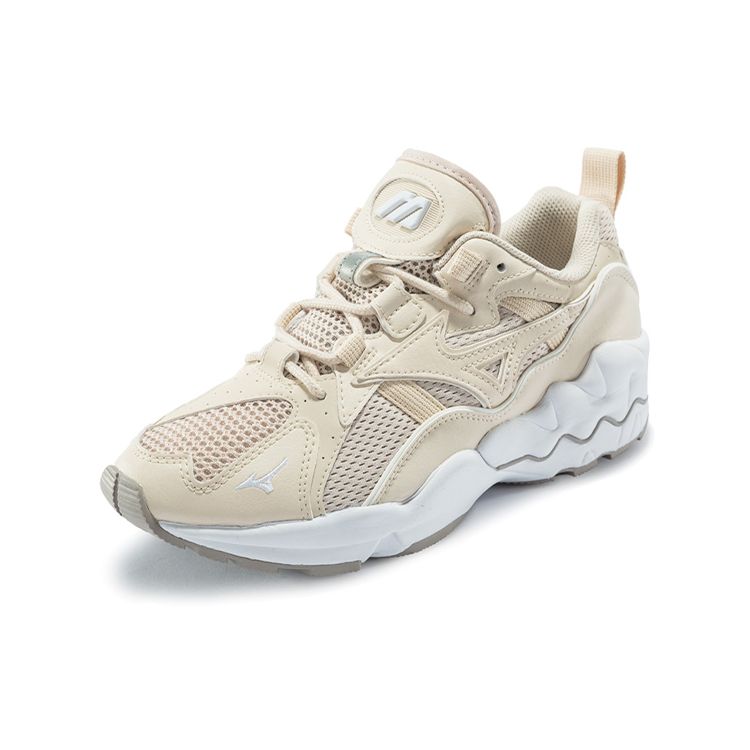 Mizuno Rider 1 Comfortable Thick Sole Shock Absorption Non-Slip Wear-Resistant Breathable Low-Top Running Shoes Unisex Running Shoes Beige D1GA192749
