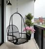Black Powder Coated Stainless Steel Jhula for Indoor Outdoor Balcony | 150kg Capacity, Pre Assembled, Includes Cushion, Springs & Links