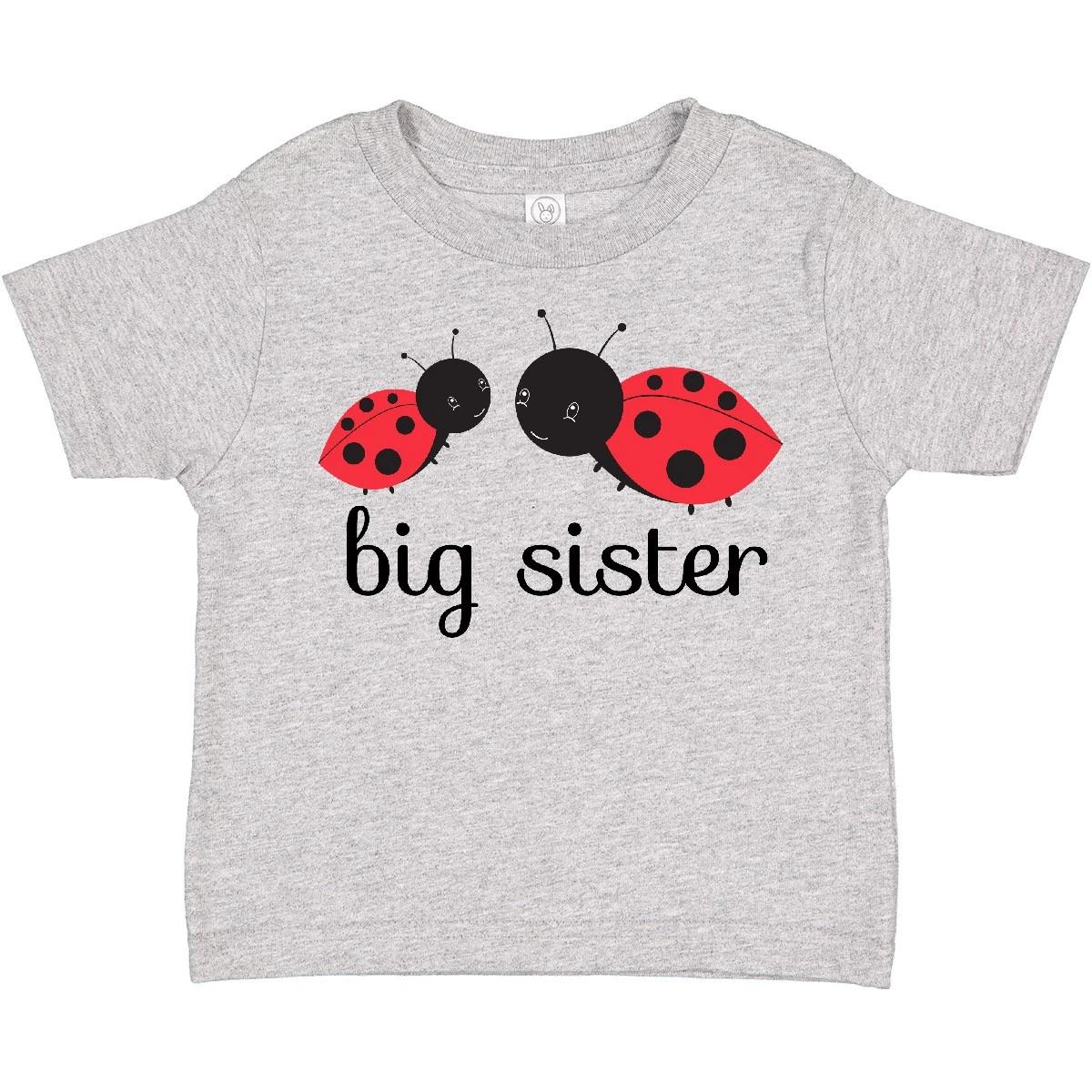 Inktastic Big Sister Toddler kids boys T-Shirt Ladybugs Red Black Little Child Preschooler 100