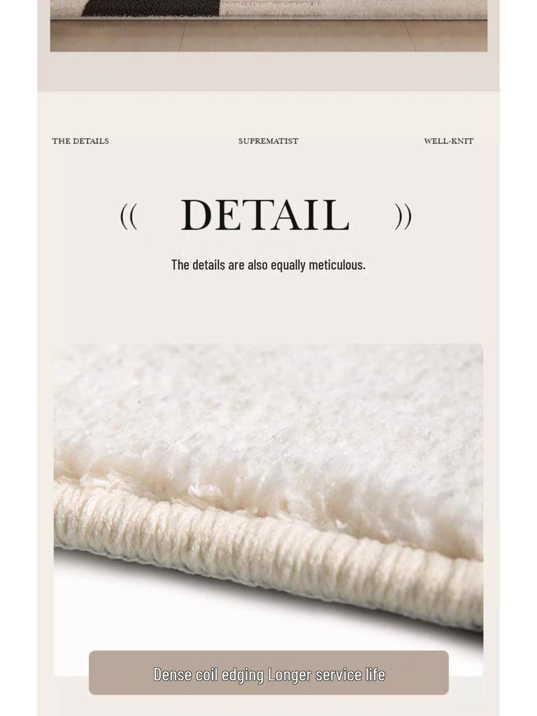 Plush Non-Slip Faux Cashmere Rug, Large Winter Floor Mat with Overlocked Edges